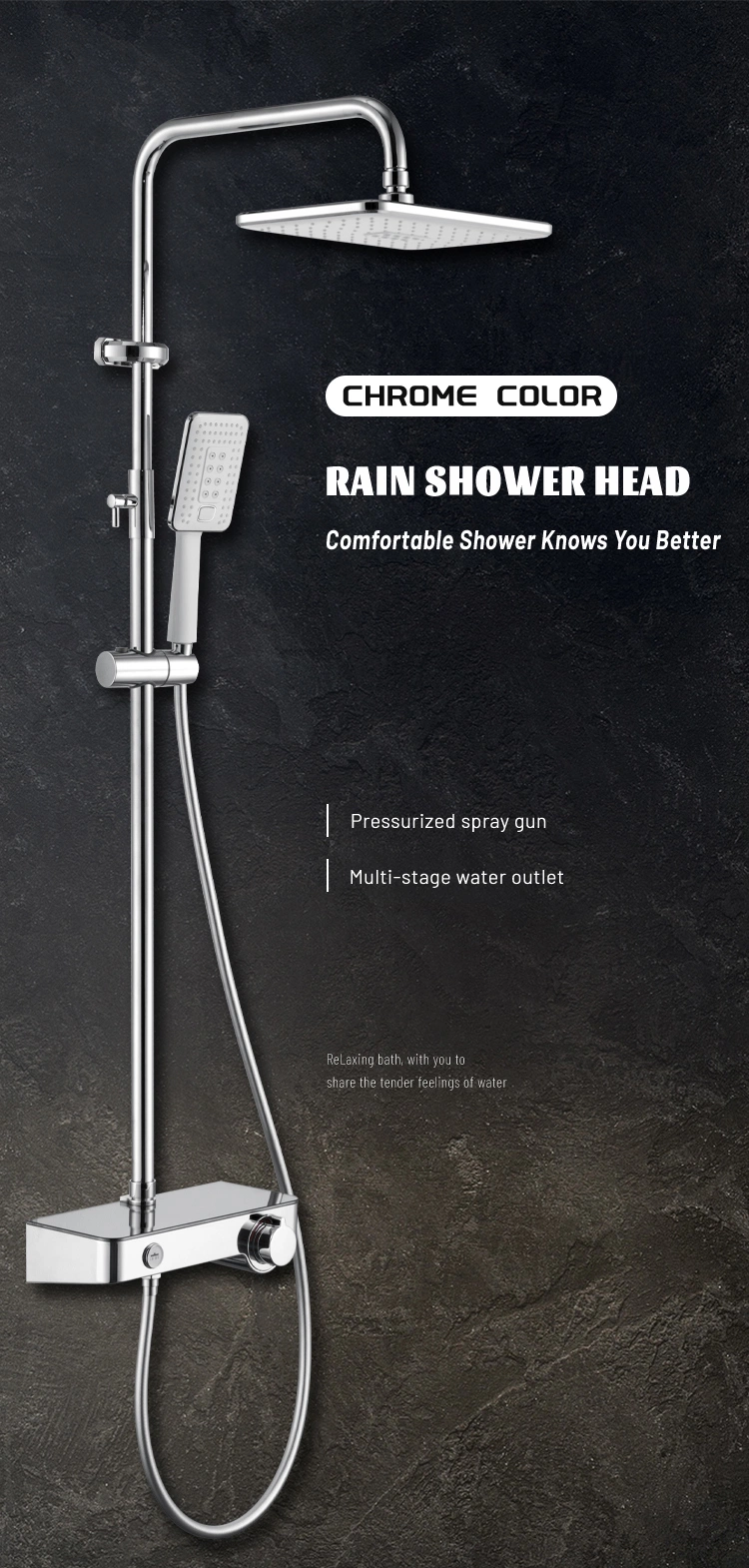 Modern Style Concealed Wall-Mount 304 Stainless Steel Bathtub Shower Faucet Mixer Set
